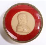 19th Century wax portrait, of Napoleon, 16cm diameter