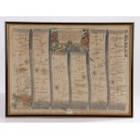 John Ogilby, strip map depicting the road from London to Holy Head, 45cm x 43cm
