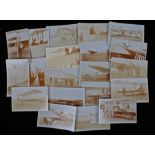 Collection of early Aviation photographic postcards, to include Flying at Hendon, M. Chanteloup