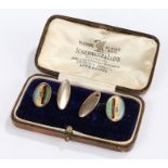 Shipping interest, a pair of cufflinks with a ship to each, cased