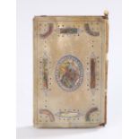19th Century French mother of pearl aide de memoir, the cover set with abalone shell with a pencil