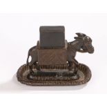 Bryant & May cast iron novelty match holder, as a donkey with the match holder block to the back,
