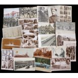 Collection of Military, shipping and racing related photographic postcards, to include The German