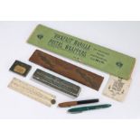 Collection of drawing instruments, to include Nordan & Co Patent five pointed pencils in the