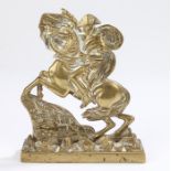 19th Century novelty pocket watch stand, as Napoleon on horseback, 16cm high