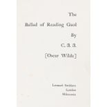 Oscar Wilde, The Ballad of Reading Gaol by C.3.3., original cream and ochre cloth, Leonard