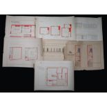 Early 20th Century hand drawn plans of criminal cases at the Old Bailey by PC Harry Woodley, to