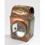 Copper and brass lamp, possibly a fire engine lamp by Merryweather & Son fire engine makers, with