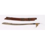Early 20th Century Borneo miniature presentation Sarawak sword, the gilt brass grip above the