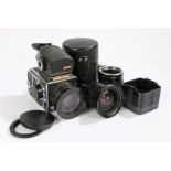 Kiev 88 camera body, with MC Volna-3 2.8/80 92/5/53 lens, TTL viewfinder, three film backs, MNP-
