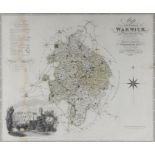 Greenwood & Co, Map of Warwick, engraved by J & C Walker, 1830m image of Warwick castle bottom