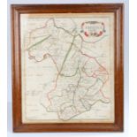 Cambridgeshire, late 17th Century map, sold by Abel Swal and Ann Shaw and John Churchill, 38cm x