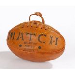 1960's Gilbert miniature rugby ball signed by a Llanelli team of the period