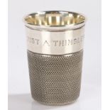 George VI silver novelty spirit shot, Chester 1948, in the form of an oversize thimble and the