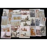 Collection of early Aviation photographic postcards, a collection of pilots to include Baroness