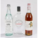 Spirits, to include Blo Nardini Aquavite, 70cl, 50%, Candolini Grappa Bianca, 100cl, 40% and a