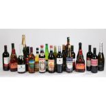 Wines and spirits, to include Martini Rosso, Champagne, Merlot, Chardonnay etc. (22)