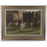 Peter Rasmussen (B1927), "Moving Off Berkeley Hunt", signed pastel, titled verso, housed in a gilt