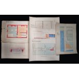 Early 20th Century hand drawn plans of criminal cases at the Old Bailey by PC Harry Woodley, to