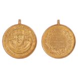 15 carat gold National Cyclist Union Medal, Kent, 1905 1 Mile Championship, 16.6 grams
