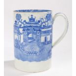 19th Century pearlware pottery two pint mug, maker Job Ridgway, decorated in the Curling Palm