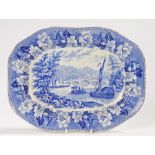 19th Century pottery platter, with the Richmond Bridge design, 30cm wide. Meecham Collection