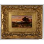 James Thomas Linnell (1826-1905) Which way, signed oil on board, 20cm x 12cm, The back of the