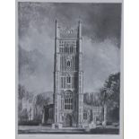 After Cavendish Morton (1911-2015), Eye Church, pencil signed lithograph, numbered 198/500, 30cm x
