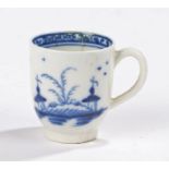 Caughley porcelain miniature blue and white coffee can, circa 1780, Island Pattern, 32mm high.
