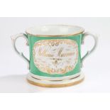 Early 19th Century twin handled large size mug, named William Harrison to one side and the