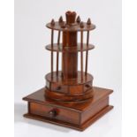 Victorian mahogany sewing companion stand, with pincushion terminal above a rotating central