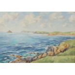 Attributed to Charles Gordon-Lennox, 10th Duke of Richmond, coastal landscape scene with waves