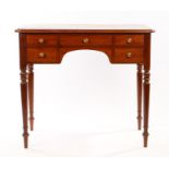 Victorian mahogany desk, the rectangular top above five drawers to the knee hole and opposing