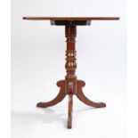 Victorian mahogany occasional table, the rectangular hinged top above a turned column and acanthus