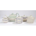 19th Century pottery, to include a teapot with Prince of Wales decoration, a sugar bowl and lid with