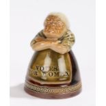 Royal Doulton suffragette interest inkwell, early 20th Century, the inkwell depicting a lady with