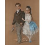 John Gilbert (1817-1897) Portrait of Harry Napier Ayeton and Margaret Ayeton 1872,, pastel, signed