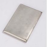 George V silver cigarette case, London 1934, makers mark rubbed, with engine turned exterior and