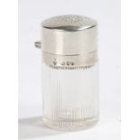 Victorian silver and clear glass dressing table scent bottle, London 1890, maker George
