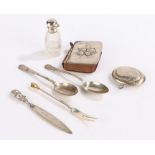 Silver, various dates and makers, to include book of common prayer with silver cherub decorated
