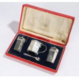 Victorian silver cruet set, Birmingham 1898, maker Deakin & Francis, consisting of mustard pot
