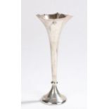 George V silver spill vase, Sheffield 1910, maker James Dixon & Sons Ltd. the beaded trefoil form