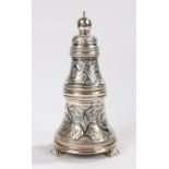 Elizabeth II silver salt and pepper stand, Sheffield 1977, maker Barrowclift Silvercraft, the