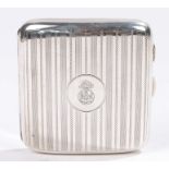 George V silver cigarette case, Chester 1915, maker Colen Hewer Cheshire, the exterior with