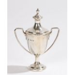 George V silver small urn and cover, London 1930, maker C S Harris & Sons Ltd, with angular