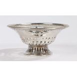 Edward VII silver dish, Birmingham 1907, maker William Neale, the beaded rim above a pierced body