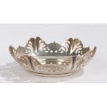 Elizabeth II silver dish, Sheffield 1954, maker Emile Viner, with pierced shaped border, 11.5cm