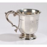 George V silver christening cup, Birmingham 1927, maker Alexander Clarke & Co. with acanthus leaf