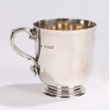 Victorian silver christening mug, London 1888, maker Charles Stuart Harris, with double scroll