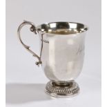 George V silver christening cup, Sheffield 1928, maker James Dixon & Sons Ltd. with scrolled
